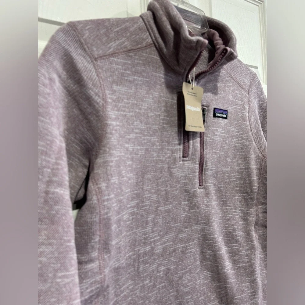Patagonia Girls Large Better Sweater 1/4-Zip Stormy Mauve Quick-Dry Fleece NWT
